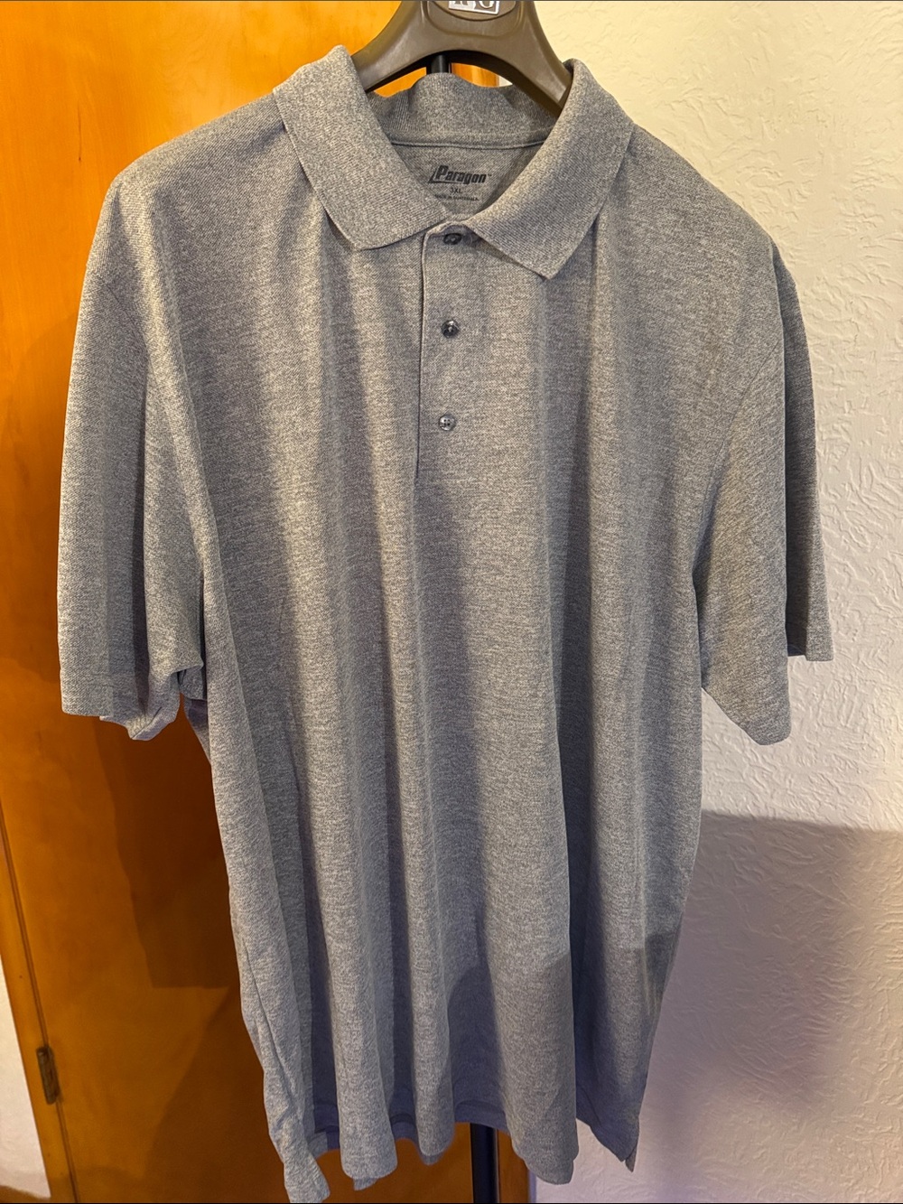PARAGON Men's Heather Gray Polo Shirt - Short Sleeve